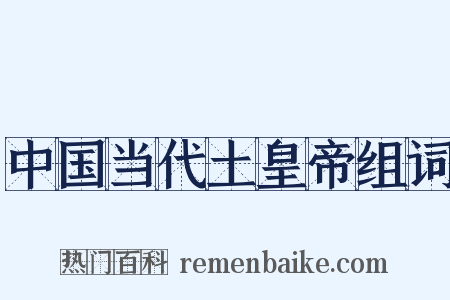 中国当代土皇帝组词是什么意思的图片